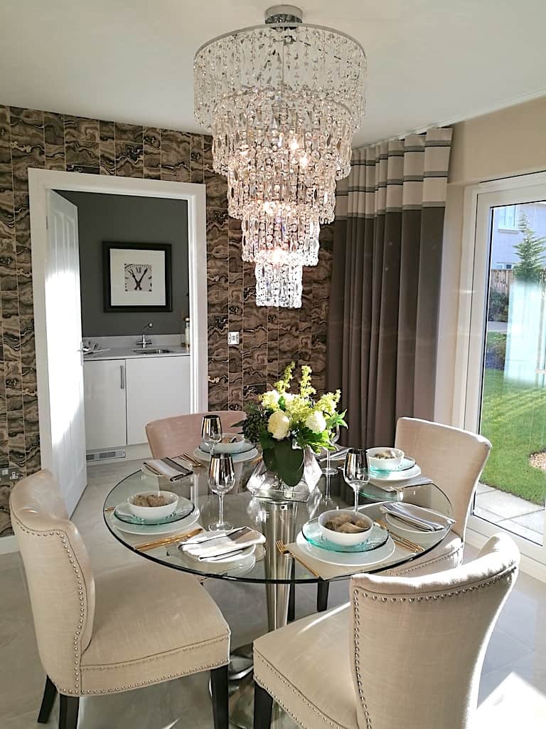 Show Home Dining Table and Lighting