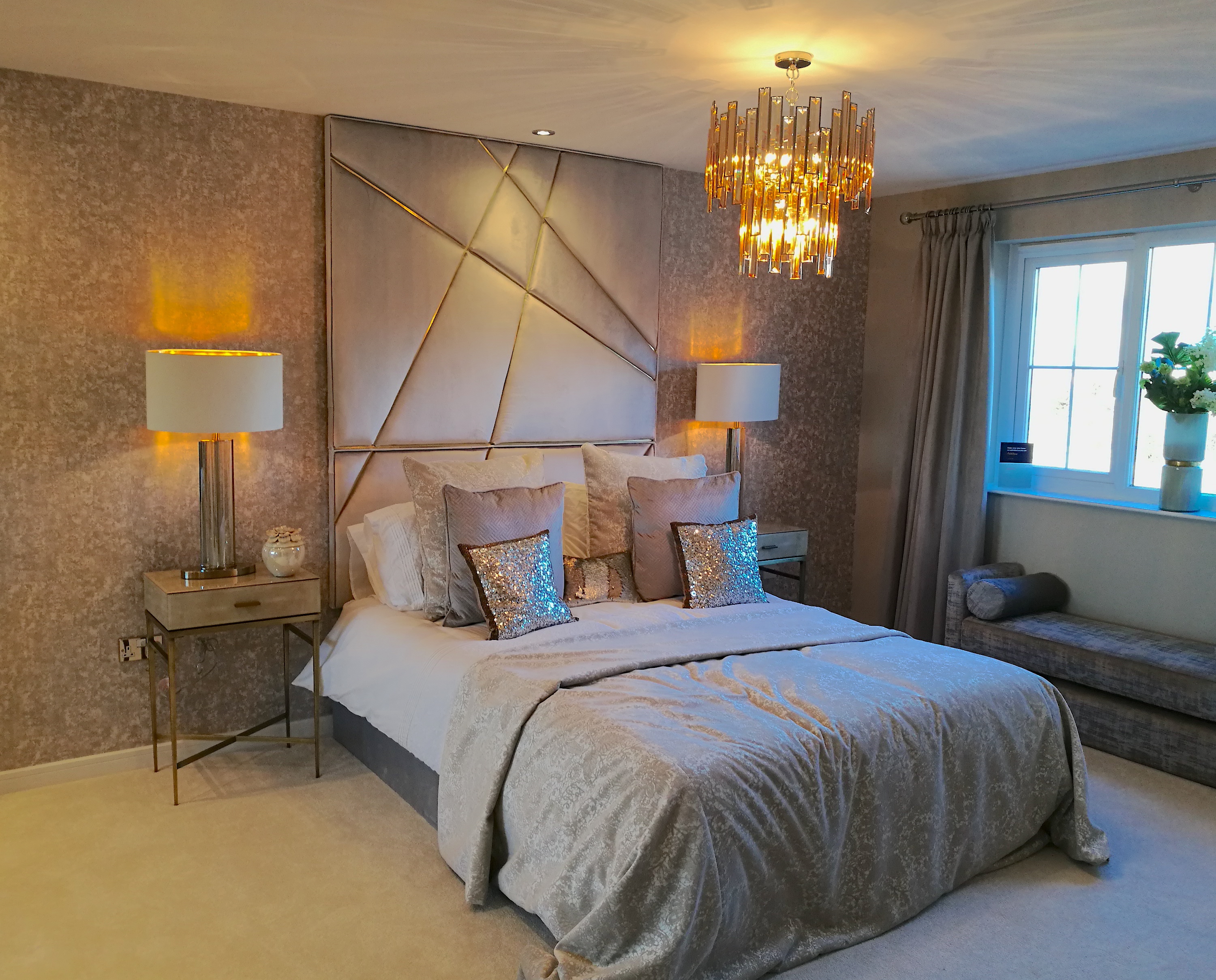 Gatsby Style Bedroom in Show Home