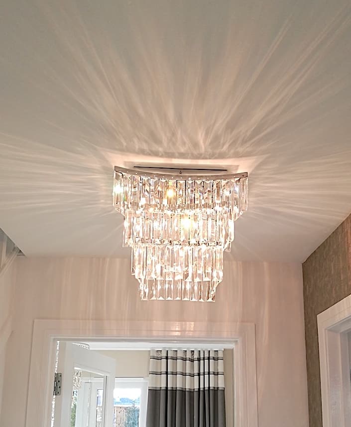 Crystal Ceiling Light In Show Home