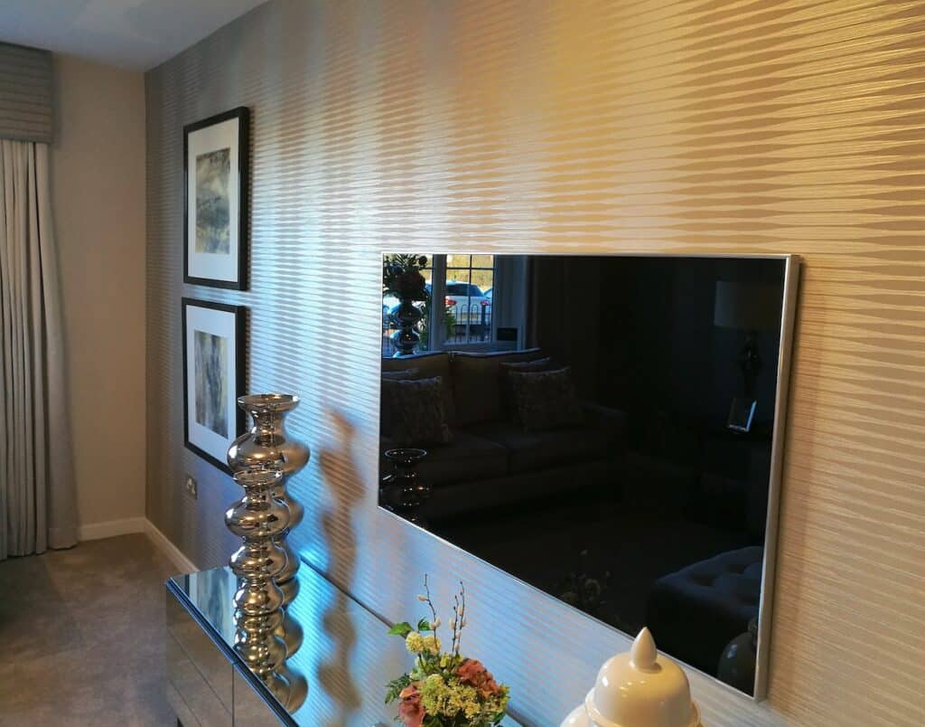 Show Home Living Room Metallic Finishes