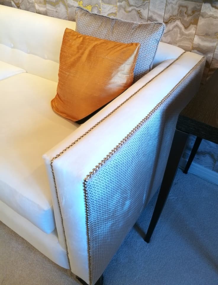 Studded Sofa Detail in Show Home
