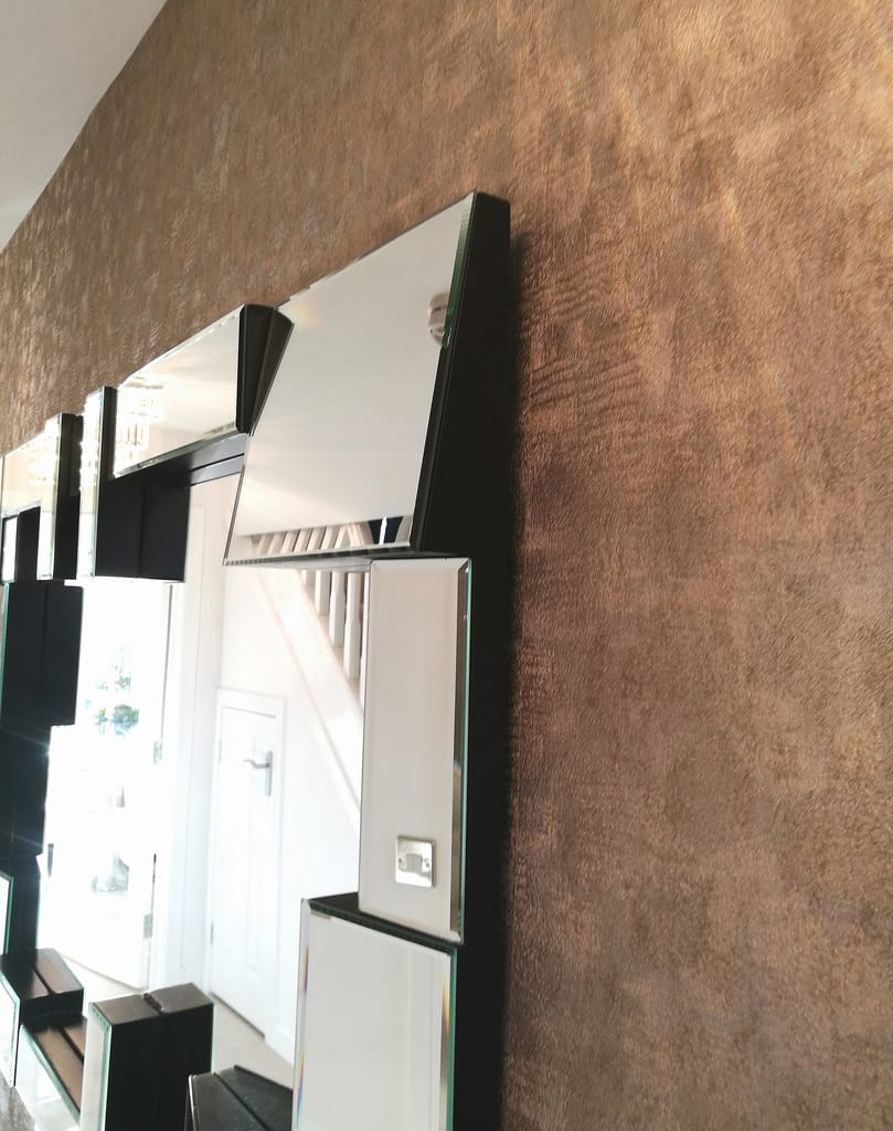 Textured Copper Wallpaper in Show Home