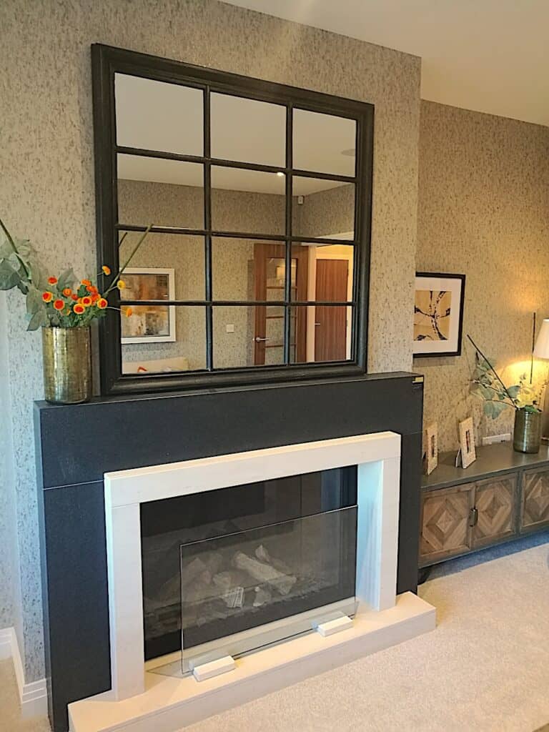 Show Home Fire Place Black White