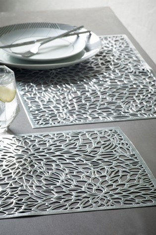 Cut-out Rectangle Metallic Table Placemats