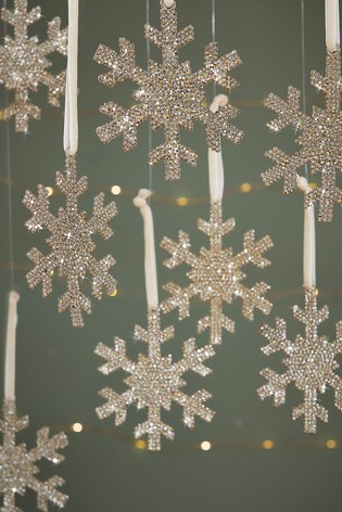 Sparkly Snowflake Christmas Tree Baubles