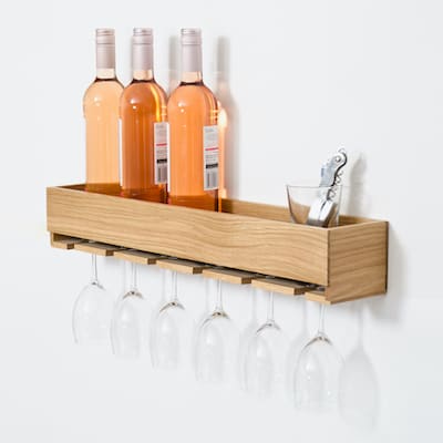 Wine glass and bottle shelf