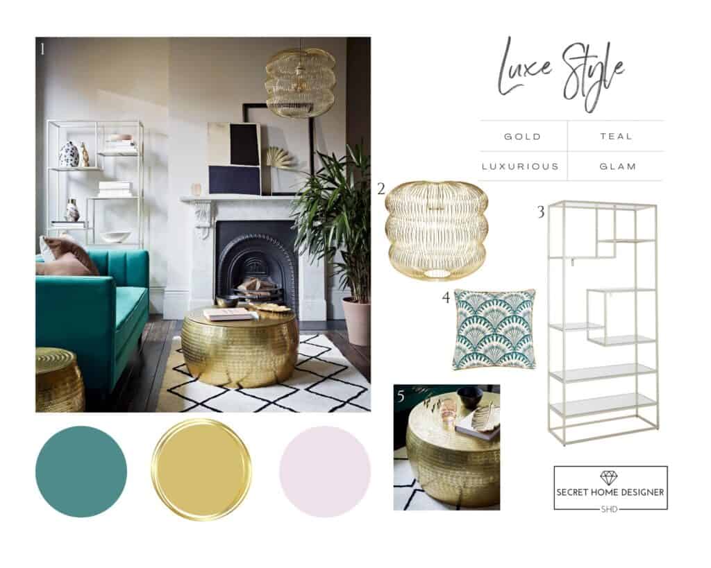 Colourful Luxe Home Mood Board Home Accessories