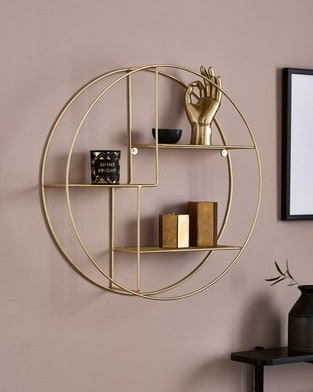 Round gold wall shelf from Next