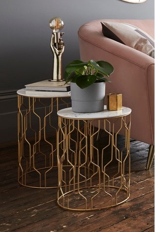 gold side table set from Next
