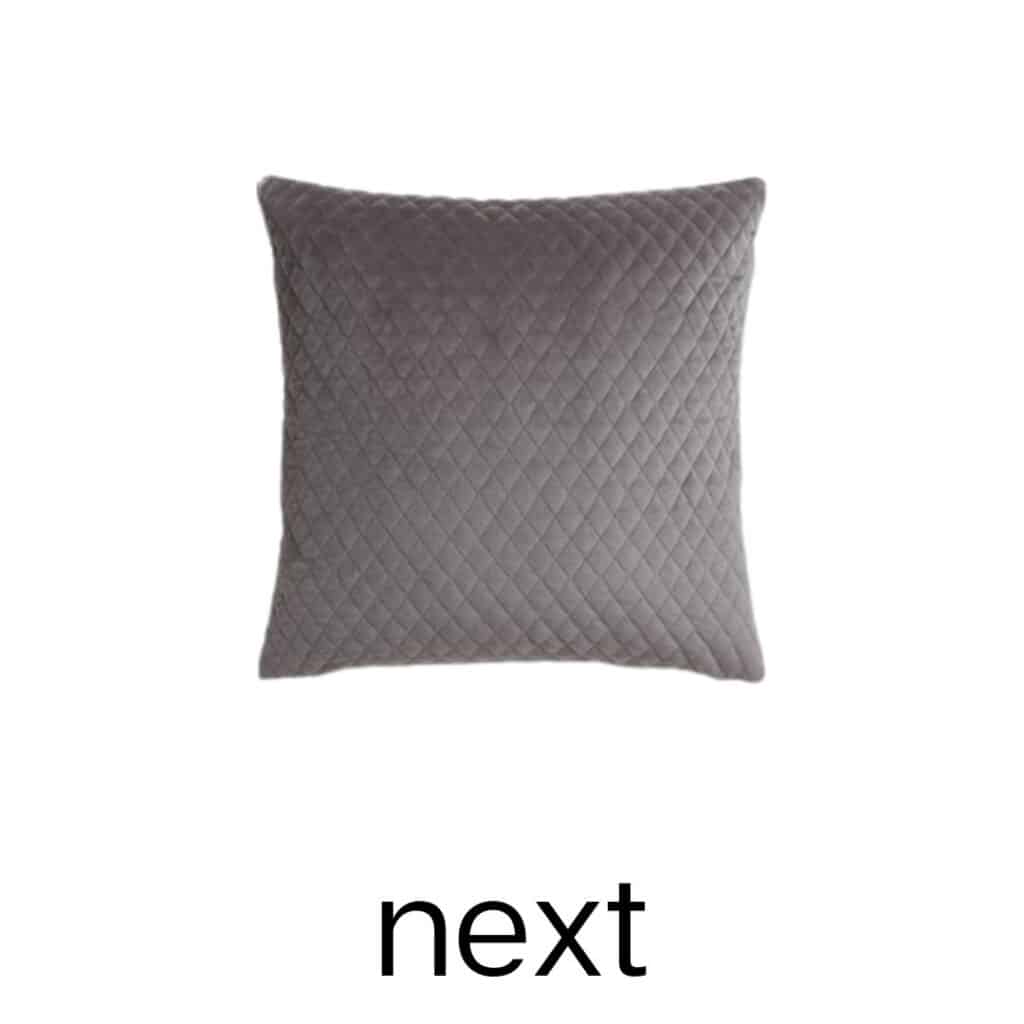 Grey Padded Velvet Cushion from Next