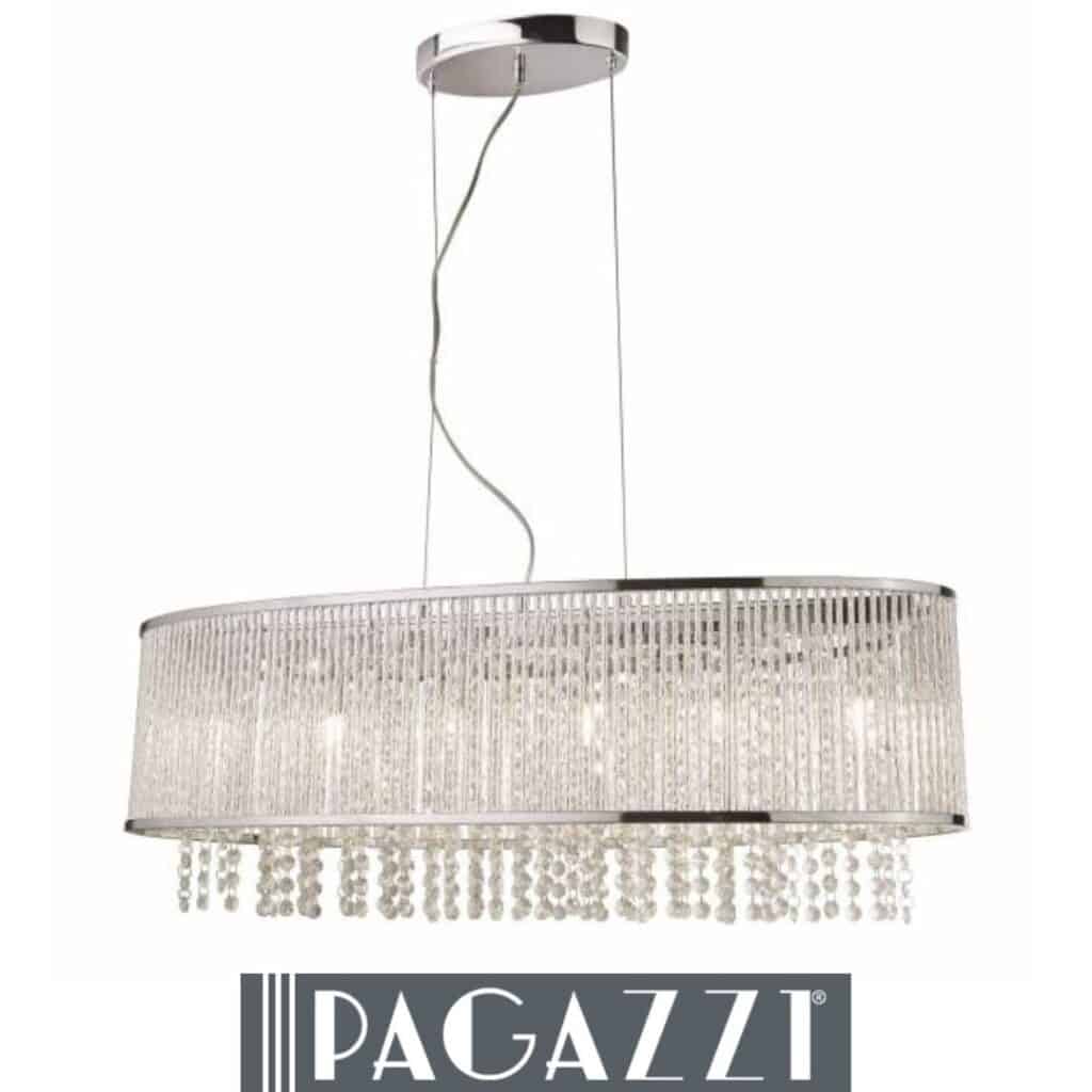 Large statement light with hanging crystals