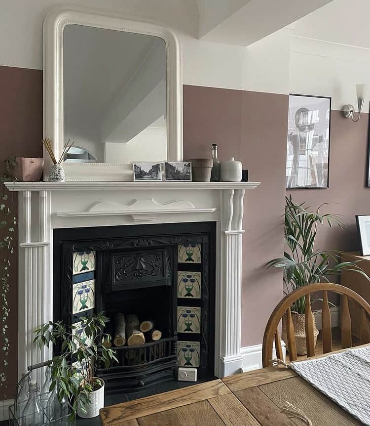 sulking room pink by farrow and ball used in living room