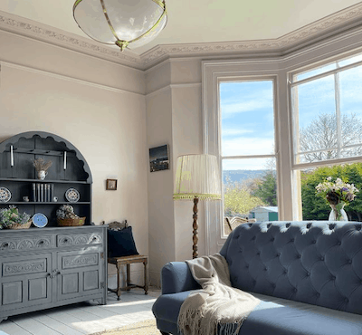 Living Room Painted In Peignoir by Farrow & Ball