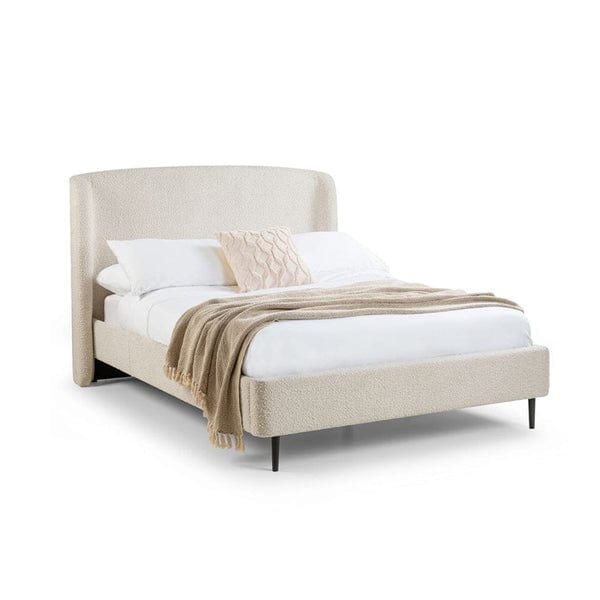 Cream Boucle Upholstered Bed by Rowen Homes
