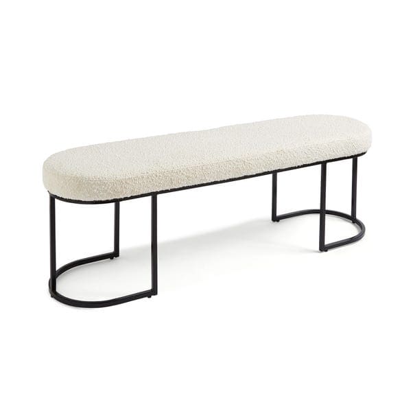 Cream Boucle Dining Bench by Dunelm