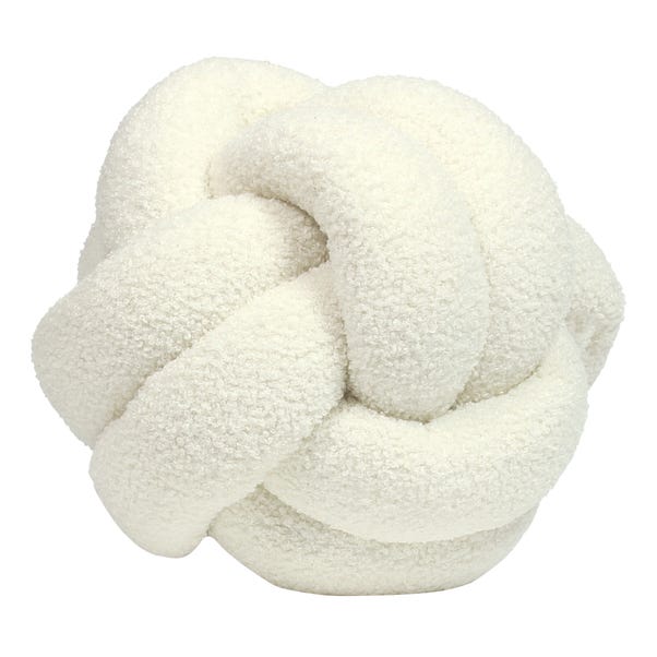Cream Knot Cushion Round by Dunelm