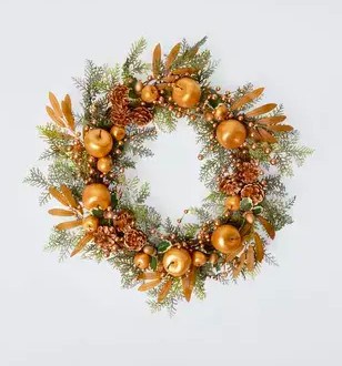 Autumn Wreath with gold apples