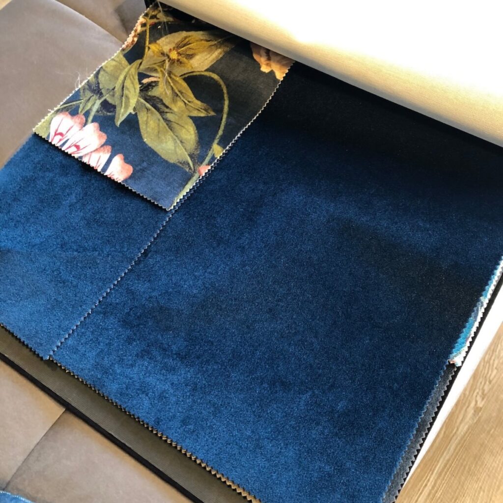 Navy Blue Velvet Sofa Swatch