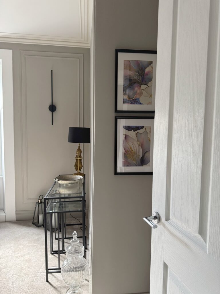 Living Room Renovation finishing touches with black detailing